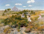 William Merritt Chase  - Bilder Gemälde - The Bayberry Bush