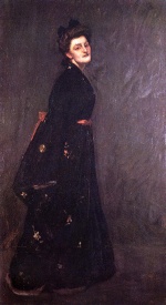 William Merritt Chase  - Bilder Gemälde - Der schwarze Kimono