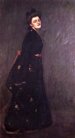 William Merritt Chase  - Peintures - Le kimono noir