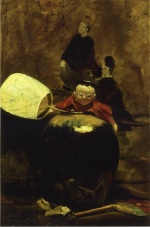 William Merritt Chase  - Bilder Gemälde - The Japanese Doll