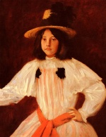 William Merritt Chase  - Bilder Gemälde - The Red Sash