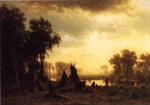 Albert Bierstadt  - paintings - An Indian Encampment