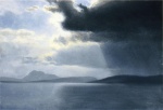 Albert Bierstadt  - paintings - Approaching Thunderstorm on the Hudson River