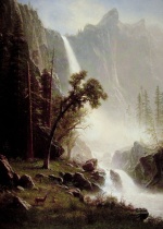 Albert Bierstadt - Peintures - Chutes d´eau de Bridal Veil (nommée « le voile de la mariée »)