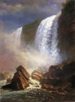 Albert Bierstadt  - Bilder Gemälde - Falls of Niagara from Below