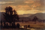 Albert Bierstadt  - Bilder Gemälde - Landscape with Cattle