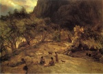 Albert Bierstadt  - Bilder Gemälde - Mariposa Indian Encampment Yosemite Valley California