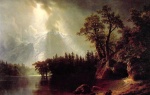 Albert Bierstadt  - Bilder Gemälde - Passing Storm over the Sierra Nevada