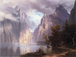 Albert Bierstadt  - Bilder Gemälde - Scene in the Sierra Nevada