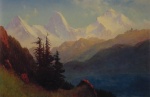 Albert Bierstadt  - Bilder Gemälde - Splendour of the Grand Tetons