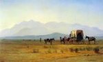 Albert Bierstadt  - Bilder Gemälde - Surveyors Wagon in the Rockies