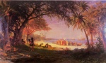 Albert Bierstadt  - Bilder Gemälde - The Landing of Columbus