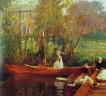 John Singer Sargent - Bilder Gemälde - A Boating Party