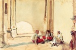 John Singer Sargent - Bilder Gemälde - A Spanish Barracks