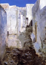 John Singer Sargent - Bilder Gemälde - A Street in Algiers