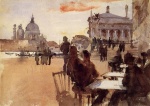 John Singer Sargent  - Bilder Gemälde - Cafe on the Riva degli Schiavoni
