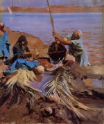 John Singer Sargent  - Peintures - Égyptiens pompant l´eau du Nil
