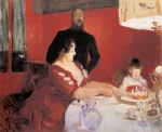 John Singer Sargent  - Bilder Gemälde - Fete Familiale (The Birthday Party)