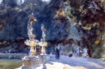 John Singer Sargent  - Peintures - Fontaine dans le Jardin de Boboli à Florence