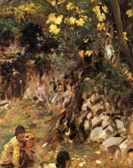 John Singer Sargent  - Peintures - Jeunes filles cueillant des fleurs à Valdemosa, Majorque