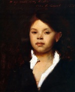 John Singer Sargent  - Peintures - Tête d'une jeune Italienne