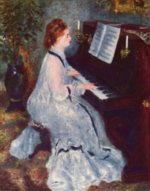 Pierre Auguste Renoir - Bilder Gemälde - Frau am Klavier