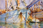 John Singer Sargent  - Bilder Gemälde - In a Laventine Port