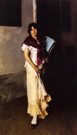 John Singer Sargent  - Bilder Gemälde - Italian Girl with Fan