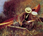 John Singer Sargent  - Peintures - Paul Helleu dessinant en compagnie de son épouse