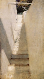 John Singer Sargent  - Bilder Gemälde - Staircase in Capri