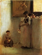 John Singer Sargent  - Bilder Gemälde - Stringing Onions