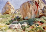 John Singer Sargent  - Bilder Gemälde - The Simplon Large Rocks
