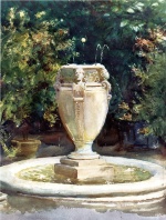 John Singer Sargent  - Bilder Gemälde - Vase Fountain Pocantico