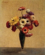 Henri Fantin Latour - paintings - Anemones and Buttercups