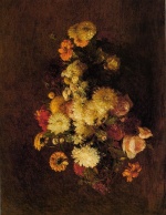 Henri Fantin Latour - Bilder Gemälde - Bouquet of Flowers