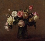 Henri Fantin Latour - Bilder Gemälde - Bouquet of Roses