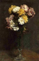 Henri Fantin Latour - Peintures - Chrysanthèmes