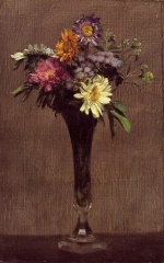 Henri Fantin Latour - Peintures - Marguerites et dahlias