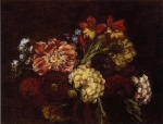 Henri Fantin Latour  - Bilder Gemälde - Flowers Dalhias and Gladiolas
