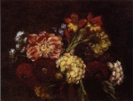 Henri Fantin Latour  - Peintures - Fleurs, dalhias et glaïeuls