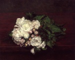 Henri Fantin Latour  - Peintures - Roses blanches