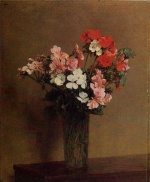 Henri Fantin Latour  - Peintures - Géraniums