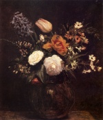 Henri Fantin Latour  - Bilder Gemälde - Flowers