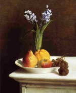Henri Fantin Latour  - Bilder Gemälde - Still Life (Hyacinths and Fruit)