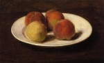 Henri Fantin Latour  - Peintures - Nature morte (Nature morte aux quatre pêches)