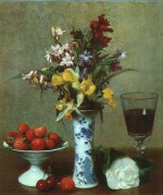 Henri Fantin Latour  - paintings - Still Life (The Engagement)