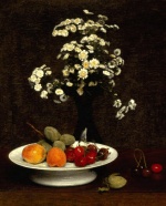 Henri Fantin Latour  - Bilder Gemälde - Still Life with Flowers