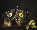 Henri Fantin Latour  - Bilder Gemälde - Still Life with Pansies