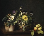 Henri Fantin Latour  - Peintures - Nature morte avec pensées