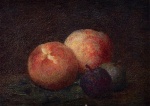 Henri Fantin Latour  - Peintures - Deux pêches et deux prunes 